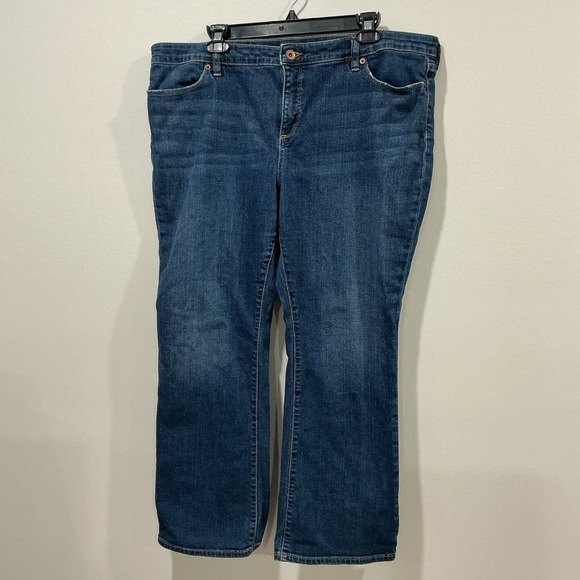 Lands' End Denim - Lands' End Size 16W Petite Mid Rise Bootcut Jeans Modern Stretch Denim Classic